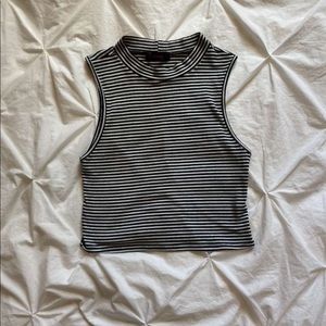 Black and white striped muscle tank